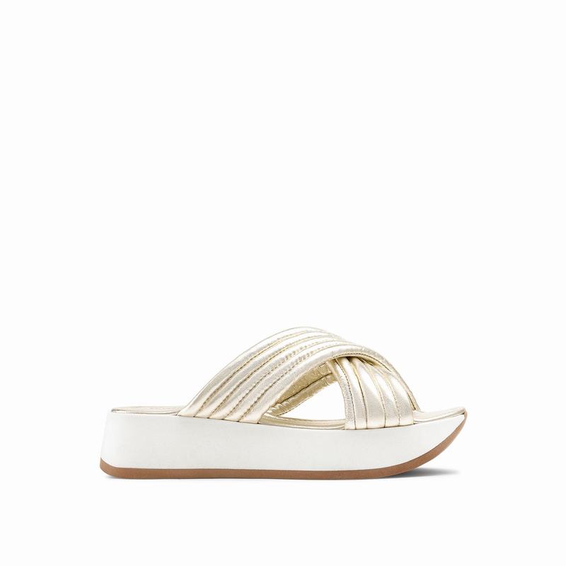Russell & Bromley Site See Padded Strap Sport Mules Womens Metallic [ZGV3551QQ]